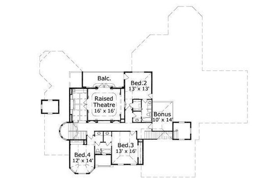Floor Plan - Upper Floor for European House Plan #411-288 - 4 bed, 3.5 bath