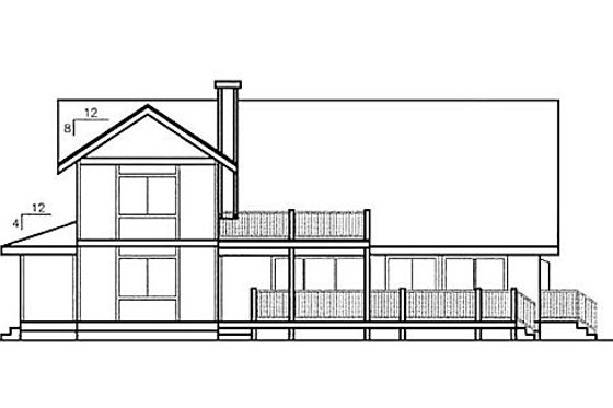 Exterior - Rear Elevation for Farmhouse House Plan #60-130 - 3 bed, 2.5 bath