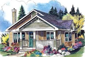 Cottage Exterior - Front Elevation Plan #18-4462