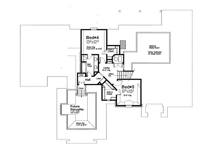 European Style House Plan - 4 Beds 2.5 Baths 3411 Sq/Ft Plan #310-697 ...