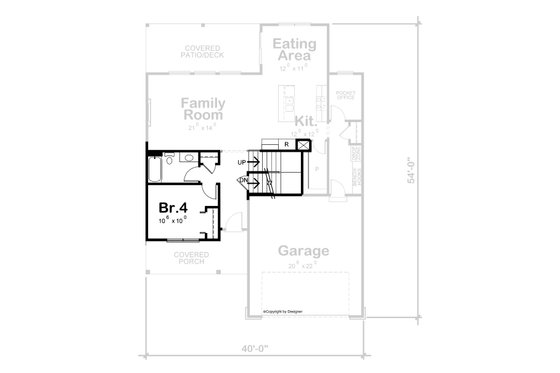 Floor Plan - Other Floor for Modern House Plan #20-2482 - 3 bed, 2.5 bath