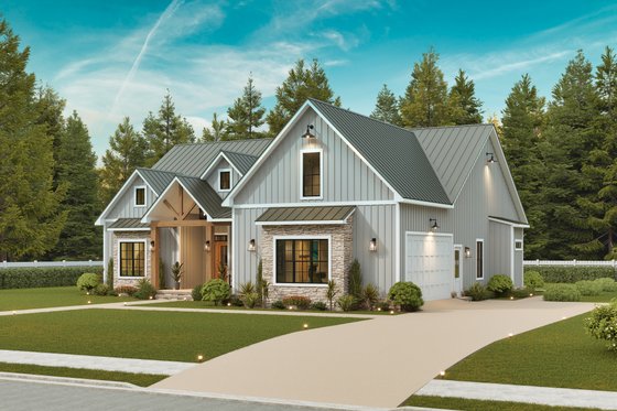Exterior - Front Elevation 4 for Farmhouse House Plan #54-681 - 3 bed, 3 bath