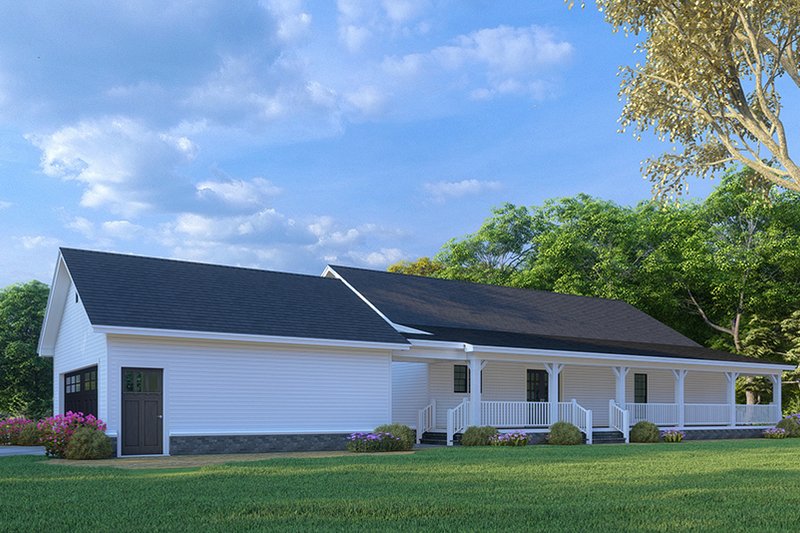Architectural House Design - Exterior - Rear Elevation for Country House Plan #923-34 - 3 bed, 2 bath