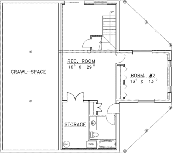 Home Plan - Log Floor Plan - Lower Floor Plan #117-125