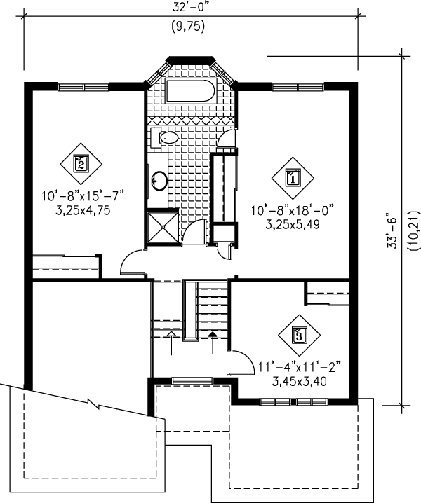 Traditional Floor Plan - Upper Floor Plan #25-2192