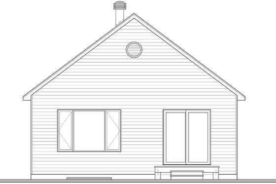 Exterior - Rear Elevation for Modern House Plan #23-695 - 2 bed, 1 bath