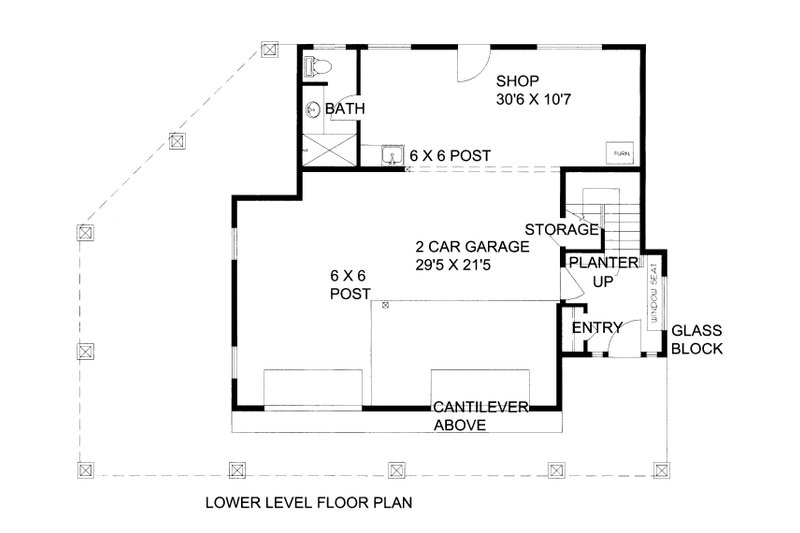 Architectural House Design - Floor Plan - Lower Floor for Contemporary House Plan #117-1005 - 3 bed, 3 bath
