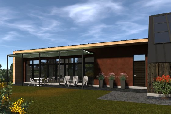 Exterior - Front Elevation 4 for Modern House Plan #933-13 - 1 bed, 1 bath