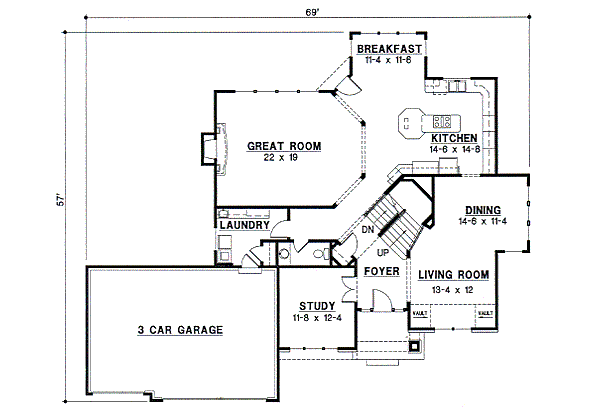 Traditional Floor Plan - Main Floor Plan #67-591