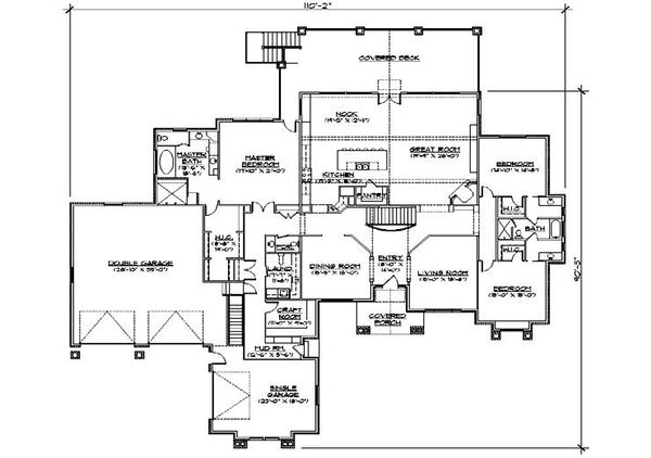 House Plan Design - Craftsman Floor Plan - Main Floor Plan #5-345