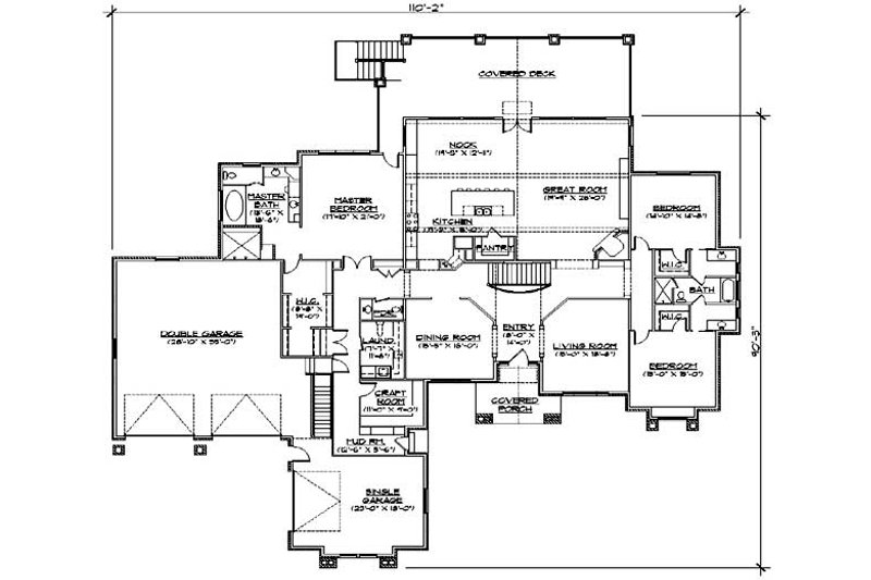 Home Plan - Floor Plan - Main Floor for Craftsman House Plan #5-345 - 6 bed, 6 bath