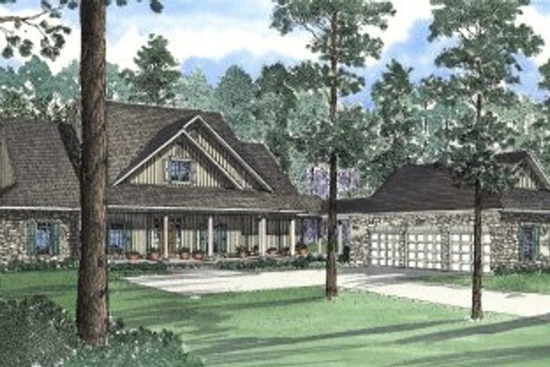 Architectural House Design - Southern Exterior - Front Elevation Plan #17-2004