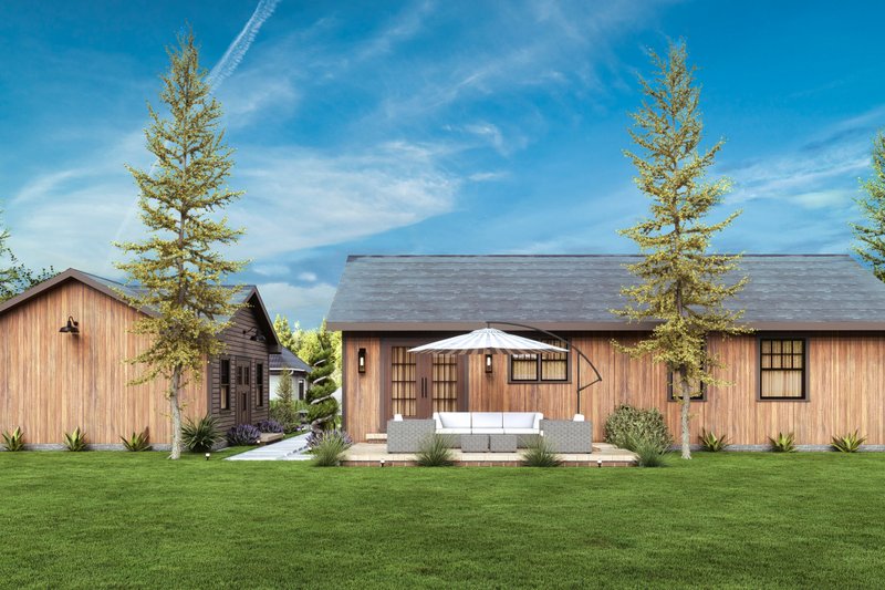 House Blueprint - Exterior - Rear Elevation 2 for Cottage House Plan #54-684 - 2 bed, 2 bath