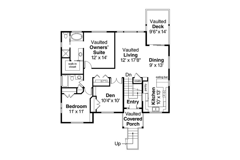 Home Plan - Floor Plan - Main Floor for Craftsman House Plan #124-825 - 2 bed, 3 bath