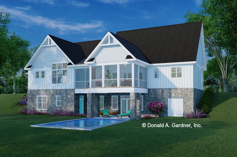 Home Plan - Exterior - Rear Elevation for Farmhouse House Plan #929-1160 - 4 bed, 4.5 bath