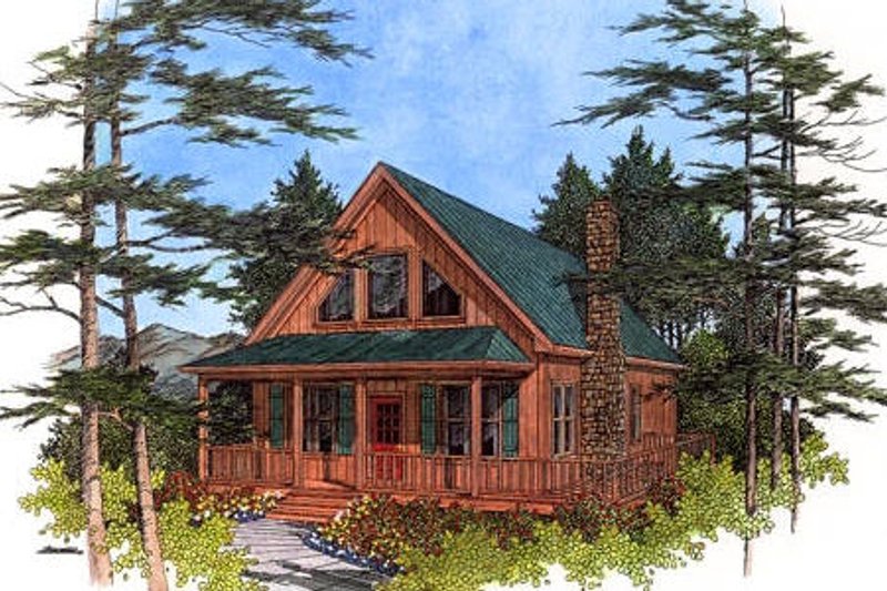 Cabin Style House Plan - 2 Beds 1 Baths 1647 Sq/Ft Plan #56-133