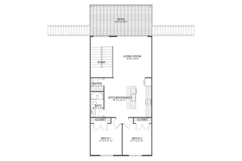 Home Plan - Floor Plan - Upper Floor for Barndominium House Plan #1060-395 - 2 bed, 1.5 bath