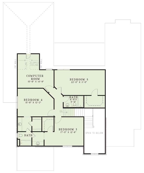European Floor Plan - Upper Floor Plan #17-2305