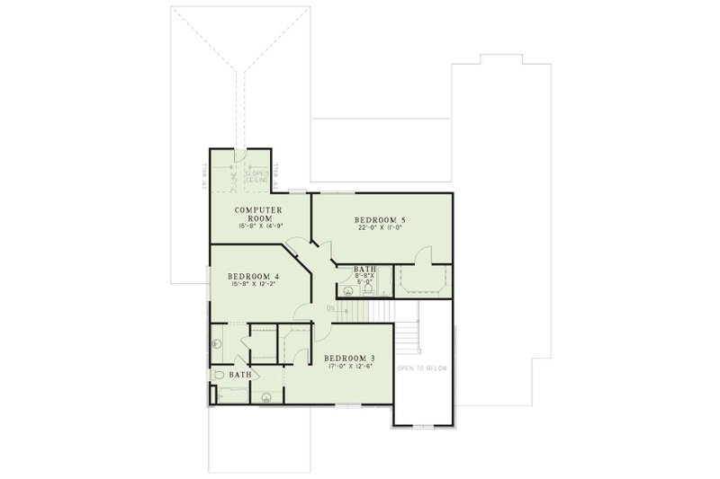 House Plan Design - Floor Plan - Upper Floor for European House Plan #17-2305 - 5 bed, 4 bath
