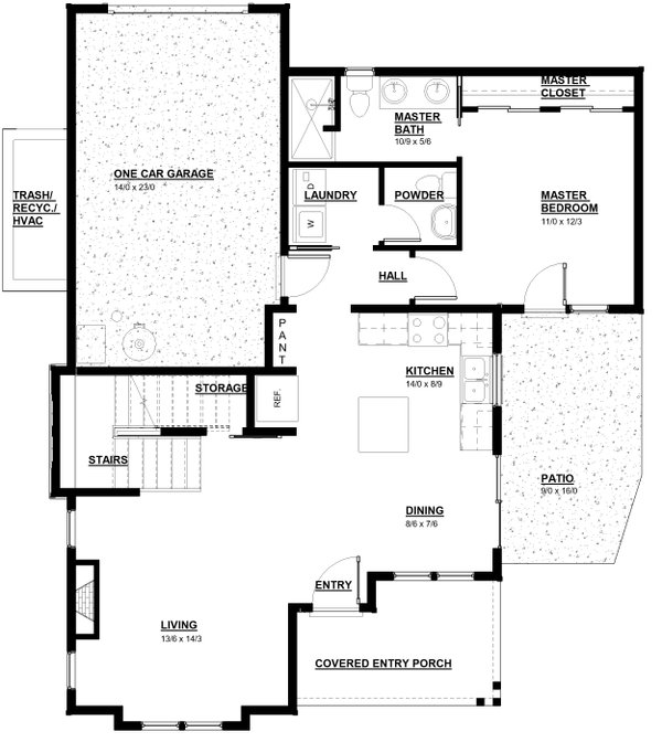 House Plan Design - Craftsman Floor Plan - Main Floor Plan #895-118