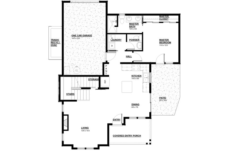Dream House Plan - Floor Plan - Main Floor for Craftsman House Plan #895-118 - 2 bed, 2.5 bath