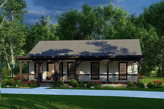 Exterior - Front Elevation 3 for Country House Plan #923-261 - 2 bed, 2.5 bath