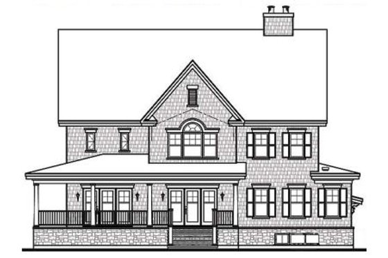 Exterior - Rear Elevation for Farmhouse House Plan #23-669 - 4 bed, 4.5 bath