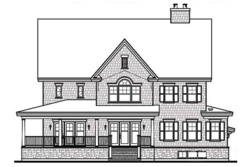 Home Plan - Exterior - Rear Elevation for Farmhouse House Plan #23-669 - 4 bed, 4.5 bath