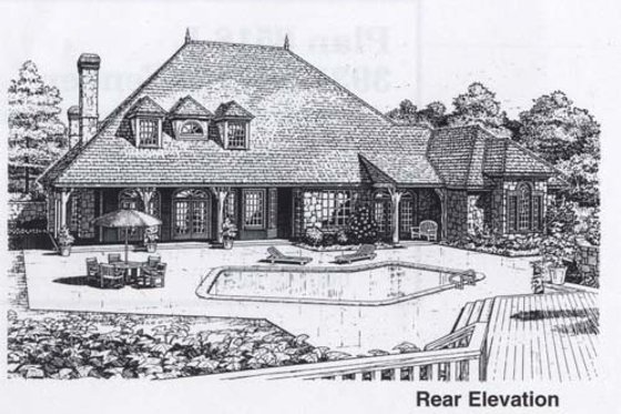 Exterior - Rear Elevation for Colonial House Plan #310-950 - 4 bed, 3.5 bath