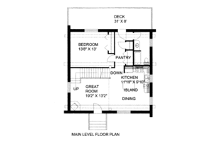 Floor Plan - Main Floor for Log House Plan #117-588 - 3 bed, 3 bath