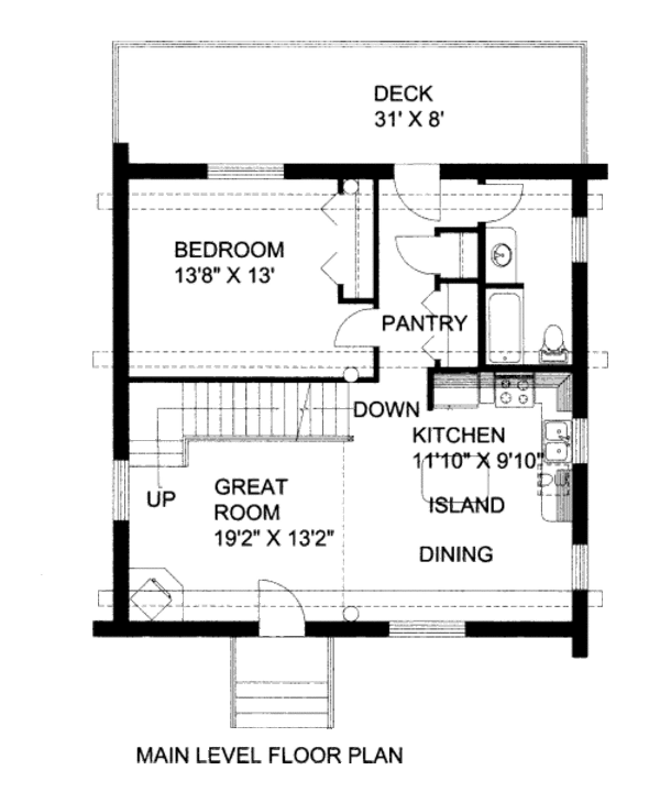 Log Floor Plan - Main Floor Plan #117-588