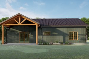 Exterior - Rear Elevation for Barndominium House Plan #1092-23 - 2 bed, 2 bath