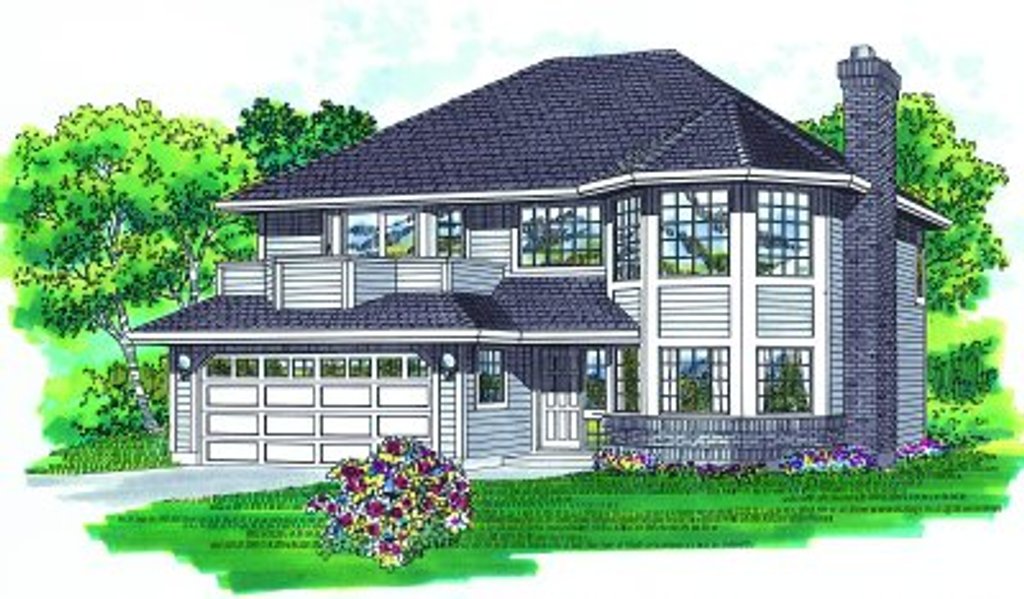 Exterior - Front Elevation 2 for Traditional House Plan #47-566 - 3 bed, 2 bath