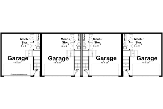 Floor Plan - Main Floor for Craftsman House Plan #455-727 - 2 bed, 2.5 bath