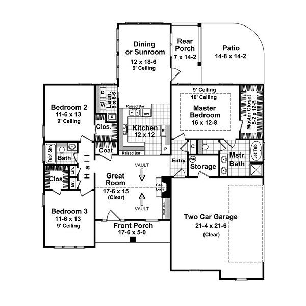 Craftsman Floor Plan - Main Floor Plan #21-212