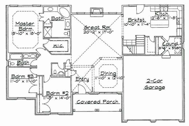 Dream House Plan - Floor Plan - Main Floor for Traditional House Plan #31-128 - 4 bed, 3.5 bath