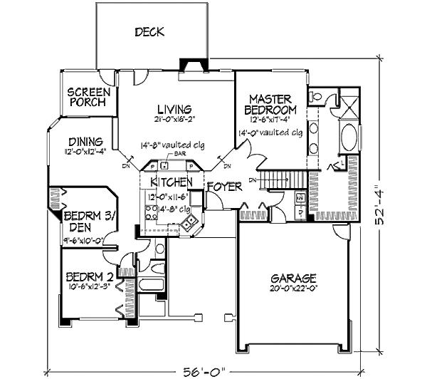 Home Plan - Traditional Floor Plan - Main Floor Plan #320-441