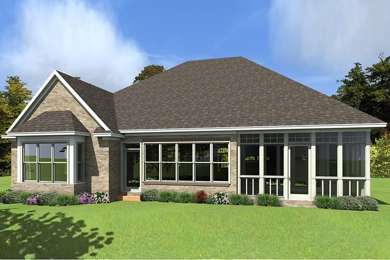 Dream House Plan - Exterior - Rear Elevation for European House Plan #63-415 - 4 bed, 3.5 bath