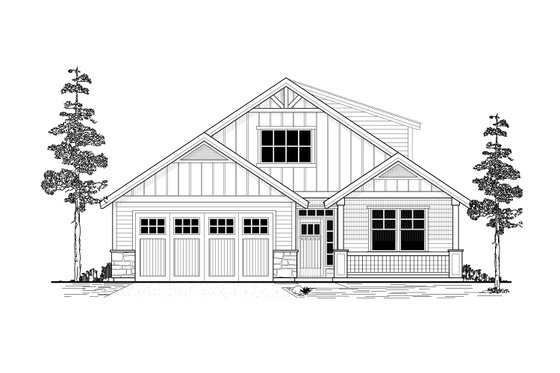 Exterior - Front Elevation for Craftsman House Plan #53-540 - 3 bed, 2.5 bath