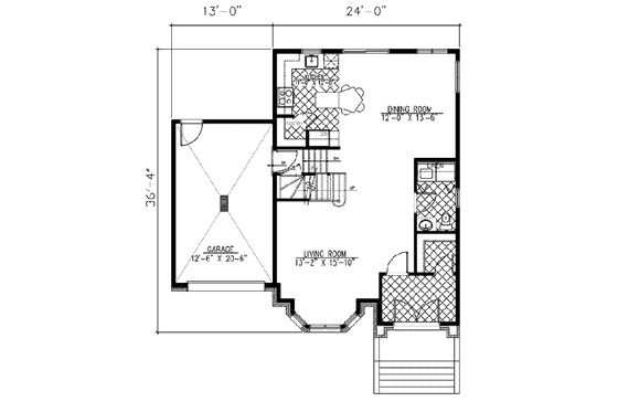 Floor Plan - Main Floor for European House Plan #138-250 - 3 bed, 2.5 bath