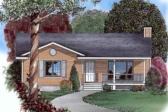 Exterior - Front Elevation for Cottage House Plan #409-1117 - 3 bed, 1 bath