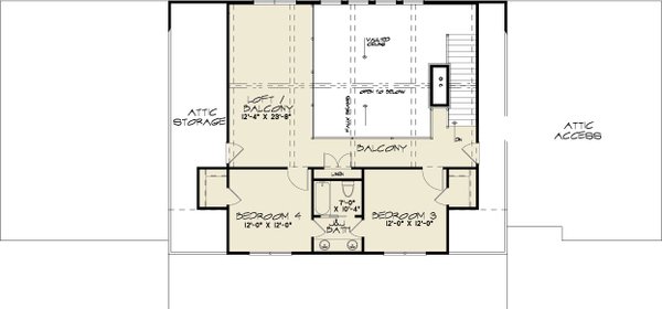 Architectural House Design - Floor Plan - Upper Floor for Country House Plan #923-499 - 4 bed, 3.5 bath
