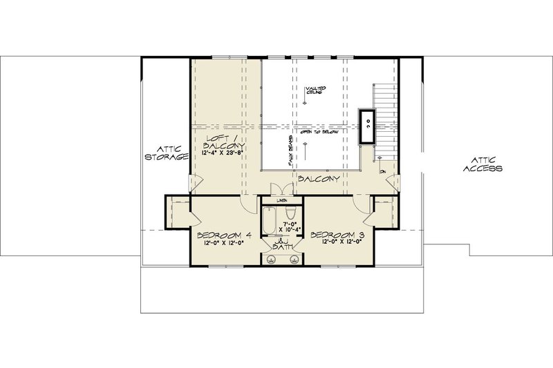 Architectural House Design - Floor Plan - Upper Floor for Country House Plan #923-499 - 4 bed, 3.5 bath