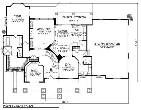 Dream House Plan - Bungalow Floor Plan - Main Floor Plan #70-955