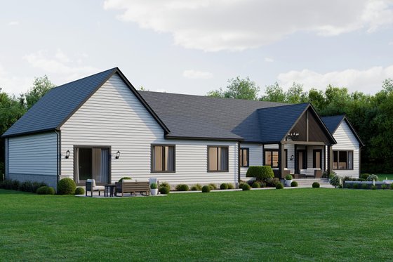 Exterior - Rear Elevation for Craftsman House Plan #1089-68 - 3 bed, 4.5 bath