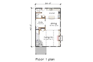 Floor Plan - Main Floor for Modern House Plan #79-316 - 3 bed, 2.5 bath