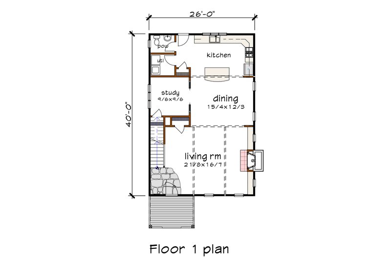 Dream House Plan - Floor Plan - Main Floor for Modern House Plan #79-316 - 3 bed, 2.5 bath