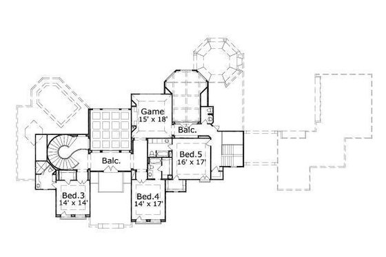 Floor Plan - Upper Floor for European House Plan #411-563 - 5 bed, 5.5 bath