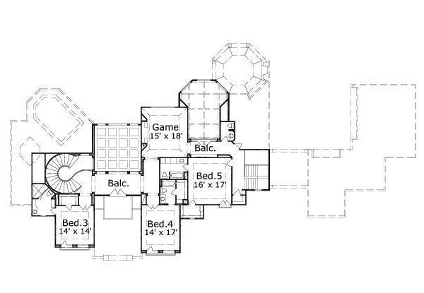 European Floor Plan - Upper Floor Plan #411-563