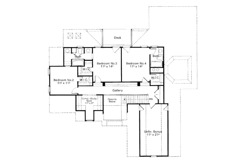 Home Plan - Floor Plan - Upper Floor for Traditional House Plan #429-27 - 4 bed, 3.5 bath